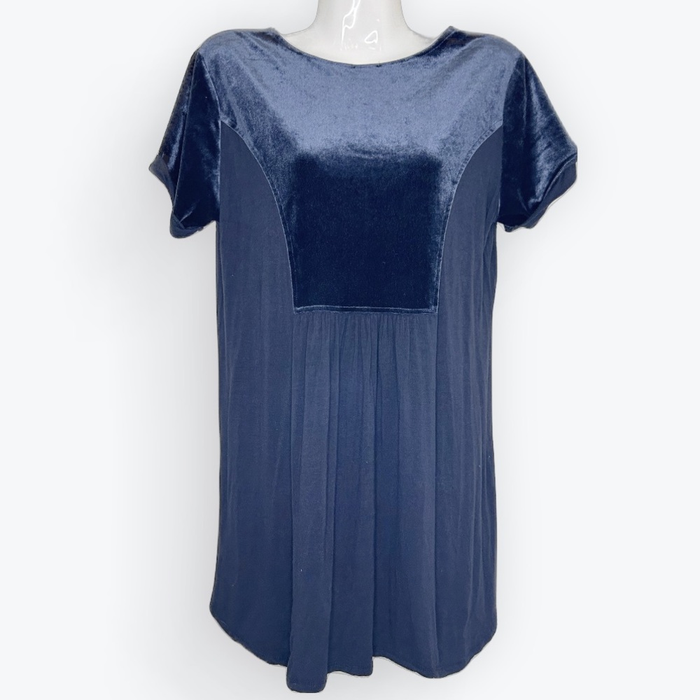 Hannah Velvet Detailed Tunic Top Blouse Size S